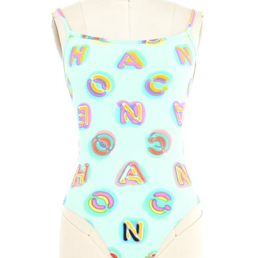 1997 Chanel Watercolor Logo One Piece Bathing Suit