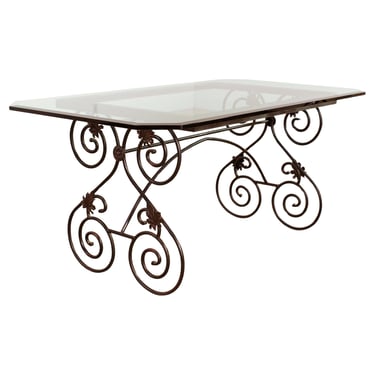 Italian Scrolled Iron Patio Garden Dining Table