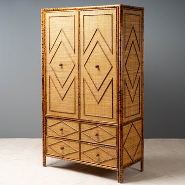 Tortoiseshell Bamboo & Rattan Wardrobe