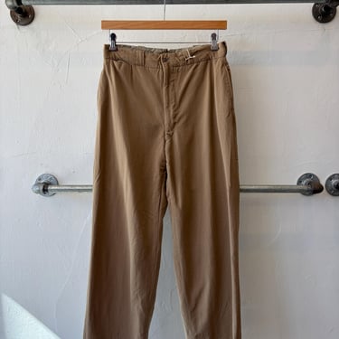 Vintage 50's Gabardine Regular Fit Talon Zipper Brown Trouser Pants 30 x 30 