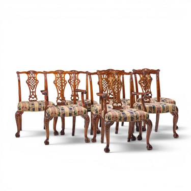 Baker Furniture Stately Homes Chippendale Mahogany Dining Chairs - Set of 8 