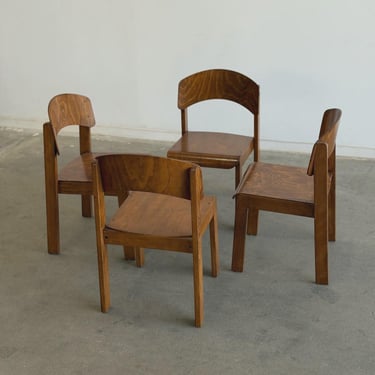 German Plywood Dining Chairs- Set of Four 