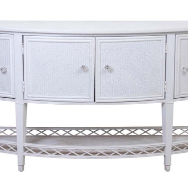 Rattan And Faux Bamboo Credenza