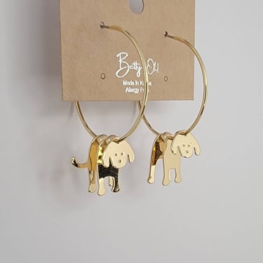 Dog Hoop Earrings