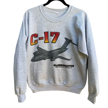 Vintage C-17 Globemaster McDonnell Douglas Aviation Military Sweatshirt Gray M