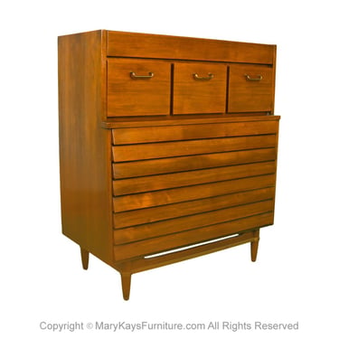 American of Martinsville HighBoy Dresser Chest Mid-Century Modern
