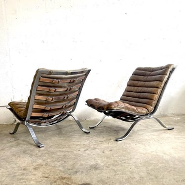 Pair Ari Chairs by Arne Norell Danish Mid Century Modern 