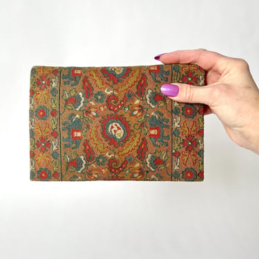 Vintage Clutch Purse Elephants Flowers Tapestry 