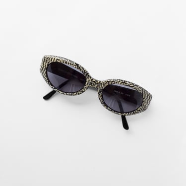 1980s robert la roche sunglasses / checkered round sunnies 