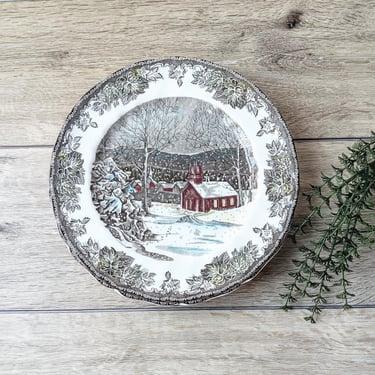 Johnson Bros Friendly Village Dinner Plates (Set of 3), England Cottage The Schoolhouse 