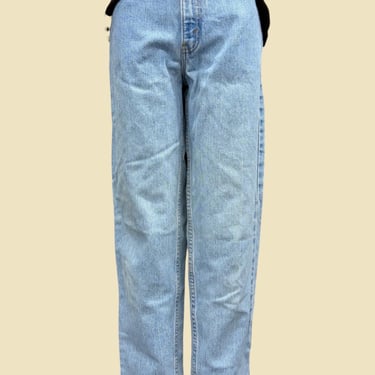 Vintage Levi's 550 Jeans 1990s Retro Womens Size 10 Regular + Relaxed Fit + Tapered Leg + Light Blue Stonewash + Zipper 