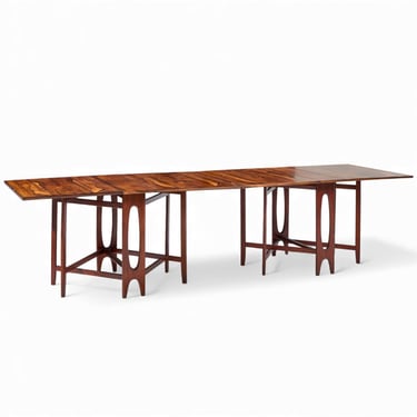 Bendt Winge Mid Century Norwegian Rosewood Drop-Leaf Rosewood Dining Table - Pair - mcm 