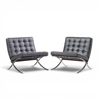 Mies van der Rohe for Knoll Mid Century Barcelona Chairs - Pair - mcm 