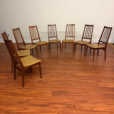 Danish Modern Teak Tall Dining Chairs Set of 8