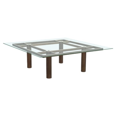 Vintage Tobia Scarpa Style 'Andre' Coffee Table Bronzed Steel & Glass