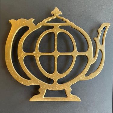 Vintage Brass Teapot Trivet 