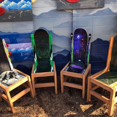 Patio Dining Chairs - Set of 4 - Snowboard & Ski Hybrid patio dining chairs. Dining chairs,  Pick your favorite Colors, Patio dining chairs. 
