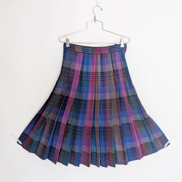 1980s Mary Ann Restivo Plaid Wool Skirt | S/M 