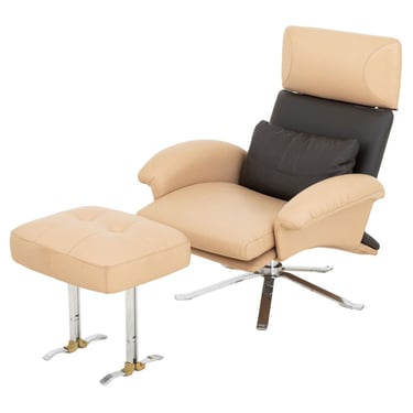 Il Loft Leather Lounge Chair and Ottoman