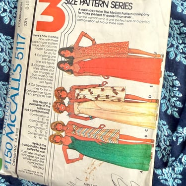 Vintage Sewing Pattern, Sun Dress, Halter, Spaghetti Straps, Empire, Maxi Midi,All Complete with Instructions, McCalls 5117 