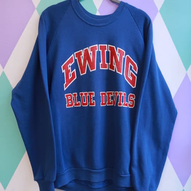 Vintage 90s Ewing Blue Devils Crewneck Sweatshirt