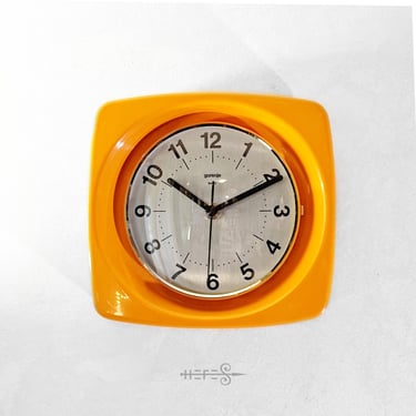 Gorenje Clock Yugoslavia 1970s Orange Space Age Design Vintage Timepiece 