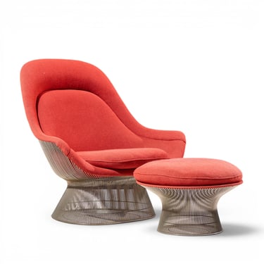Warren Platner for Knoll Mid Century Easy Lounge Chair and Ottoman - mcm 