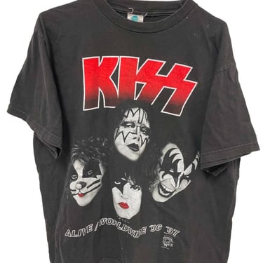 Vintage 1996 KISS Alive Worldwide Tour Shirt XL Tour Champ 90s Band Concert Tee 
