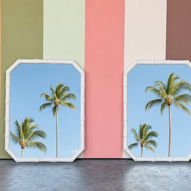 Pair of Faux Bamboo Mirrors