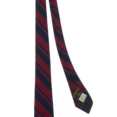 Vintage 1950s/1960s BURTON LTD Silk Necktie ~ Repp Stripe ~ Preppy / Ivy / / Trad ~ Tie ~ Made in England ~ 50s/60s ~ Regimental 