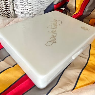 DVF Trinket Box, Jewelry Box, Makeup Storage, Lucite, Vintage Dresser Top Decor 