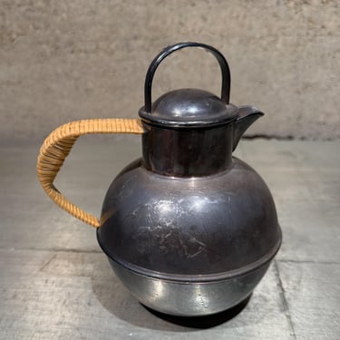 Antique e.g. Webster & Sons Silver Plated Teapot Cane Wrapped Handle 