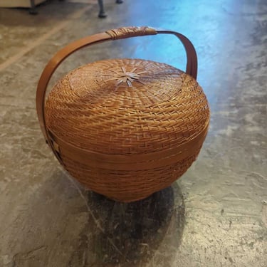 LSBJ - Asian Woven Bamboo Sewing Basket