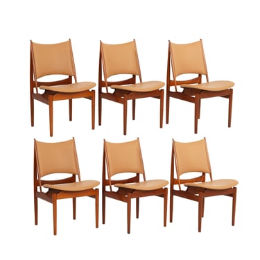 Set of Six Finn Juhl Egyptian Chairs for Niels Vodder, Denmark, 1949