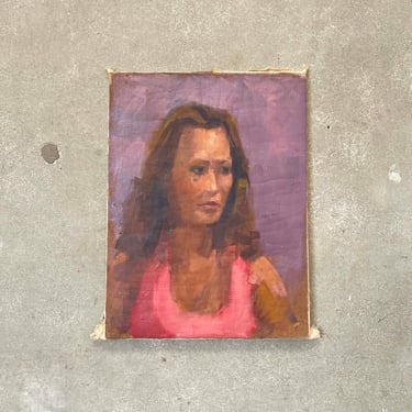 1970s Oil On Canvas Portrait Painting