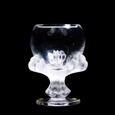 Lalique Crystal Bagheera Lion Paw Vase 