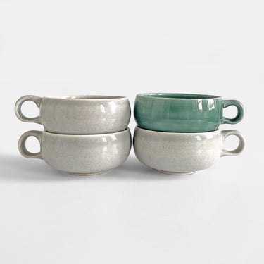 Russel Wright Flat Cups Choice of Granite Gray or Seafoam Green American Modern Steubenville Pottery USA Espresso Teacups 