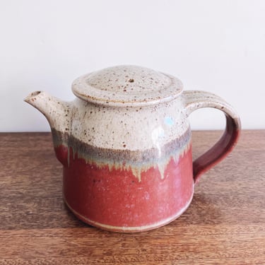 vintage studio pottery ceramic teapot - signed by artist Elizabeth Krome 