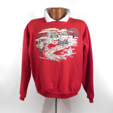 Ugly Christmas Sweater Vintage Sweatshirt Party Xmas Tacky Holiday size L 