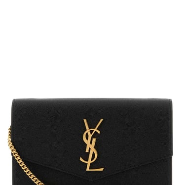 Saint Laurent Women Black Leather Uptown Clutch
