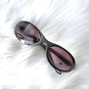 Vintage Y2K Silver Wraparound Sunglasses 