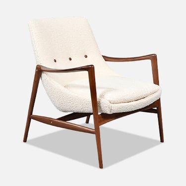 Rolf Rastad & Adolf Relling Boucle & Leather Lounge Chair 