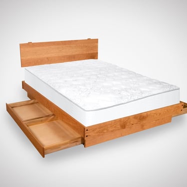 Essentials Storage Platform Bed - With 2 Drawer Storage - Solid Wood Bed Crafted in Columbus, Ohio 