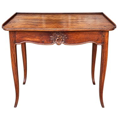 Antique French Walnut Table with a Tray Edge