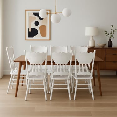 Farmhouse Dining Chairs, Six Chairs 
