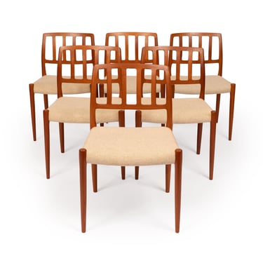 Vintage Danish Mid-Century Niels Otto Møller no. 83 Teak Dining Chairs (Set of 6) 