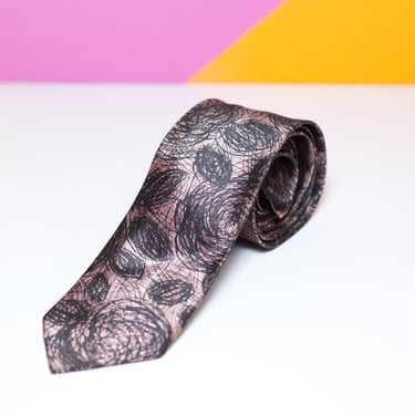 Vintage 50s/60s Abstract Rose Gold Necktie 