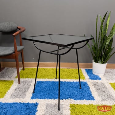 Mid-Century Modern iron and glass side table by George Nelson for Arbuck