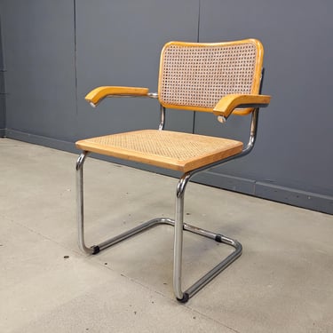 Vintage cantilever armchair attr to Marcel breuer 'cesca' chair - 1970s 