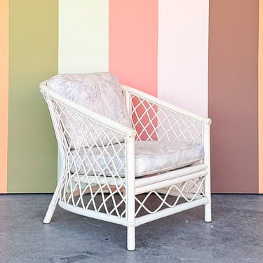Ficks Reed Rattan Lattice Lounge Chair